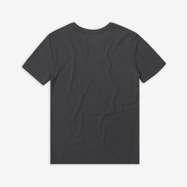 Men's Panda Graphic Bamboo T-Shirt. Back view of a Jellymud men's grey bamboo t-shirt. 