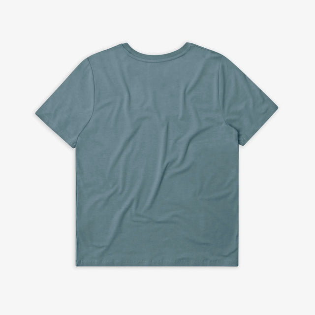 Back view of Women's Lead Blue Bamboo T-Shirt. 