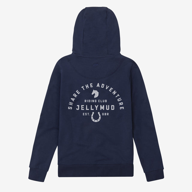 Back view of Jellymud Juniors' Bridle Bamboo Hoodie in Navy.